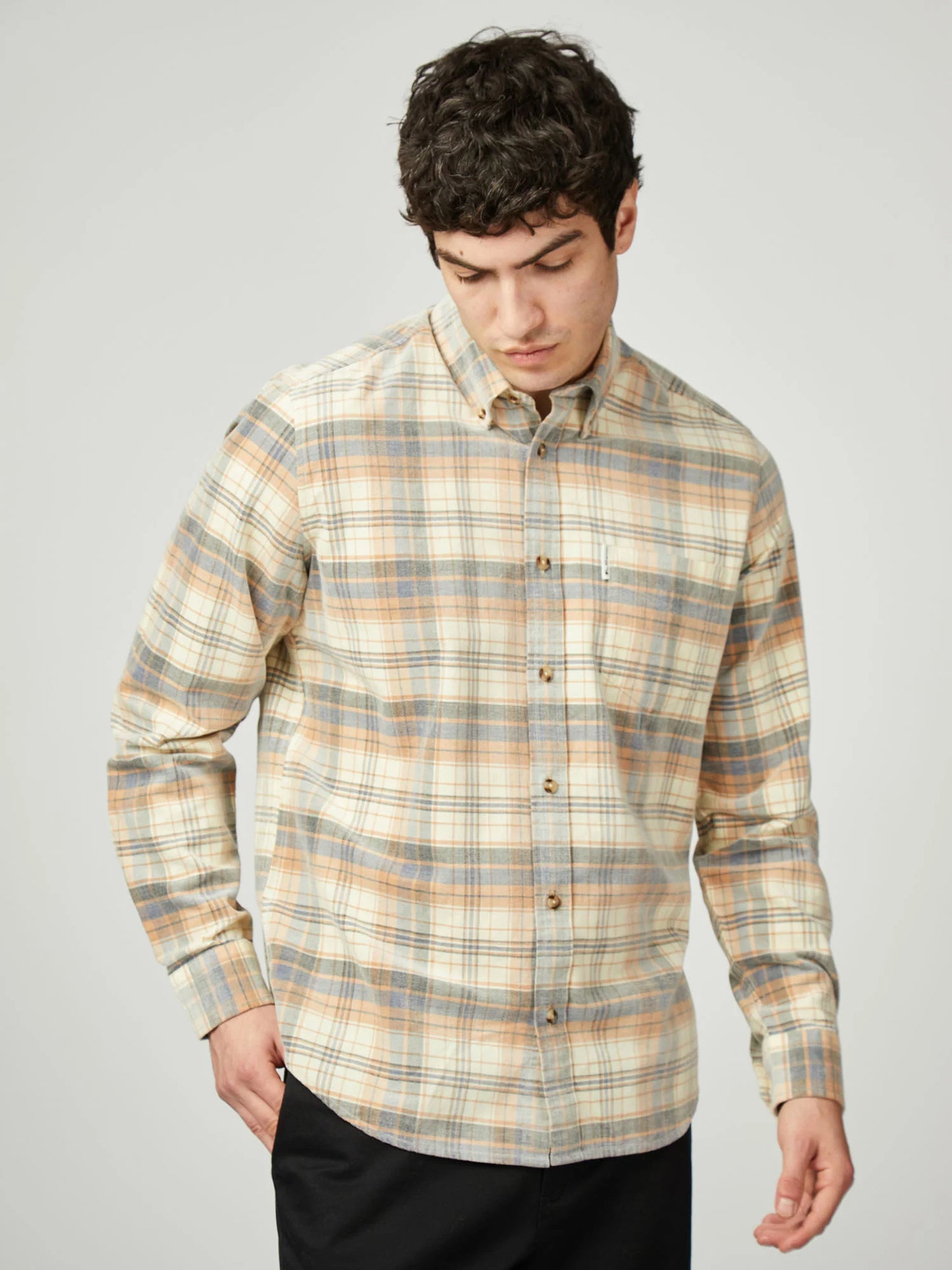 Corduroy Check Shirt - Ivory