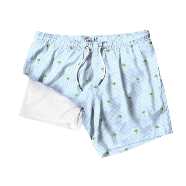 Palm Stripes Swim Trunk