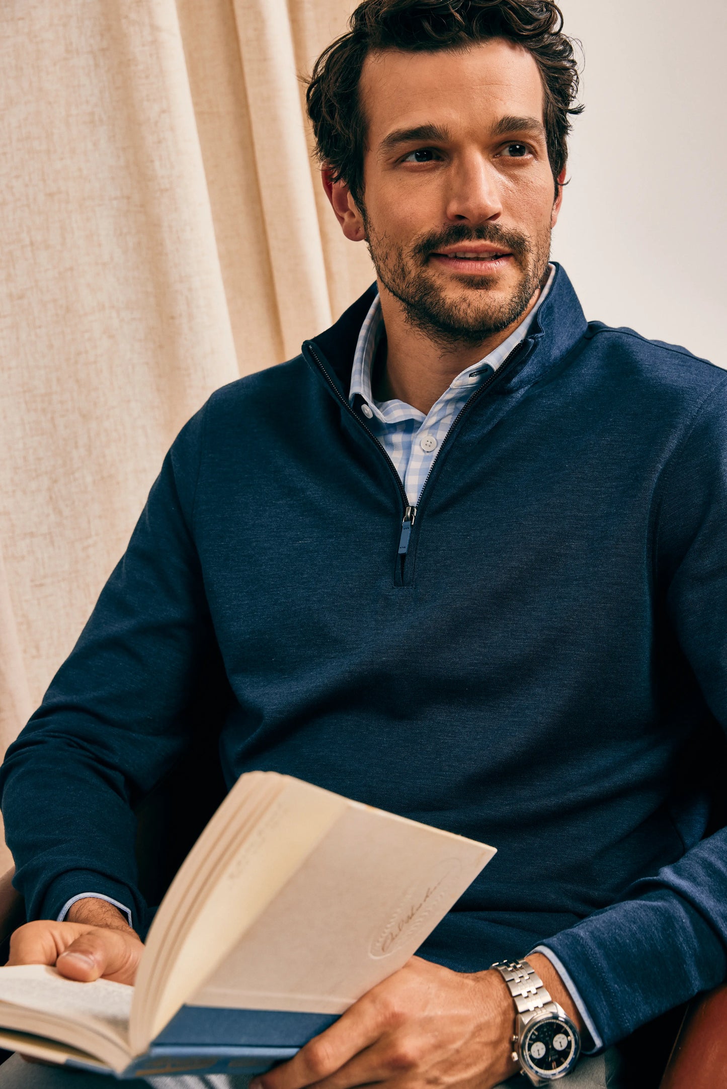 KPI Quarter Zip - Navy Heather
