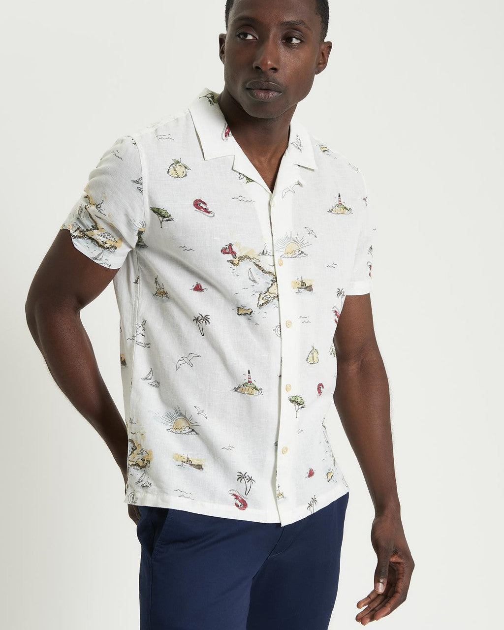 Brighton To Amalfi Print Shirt - Snow White