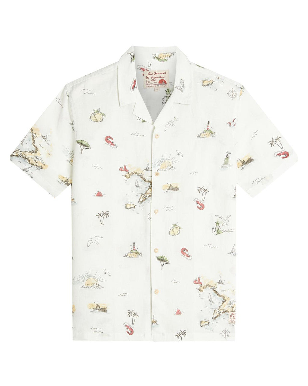 Brighton To Amalfi Print Shirt - Snow White