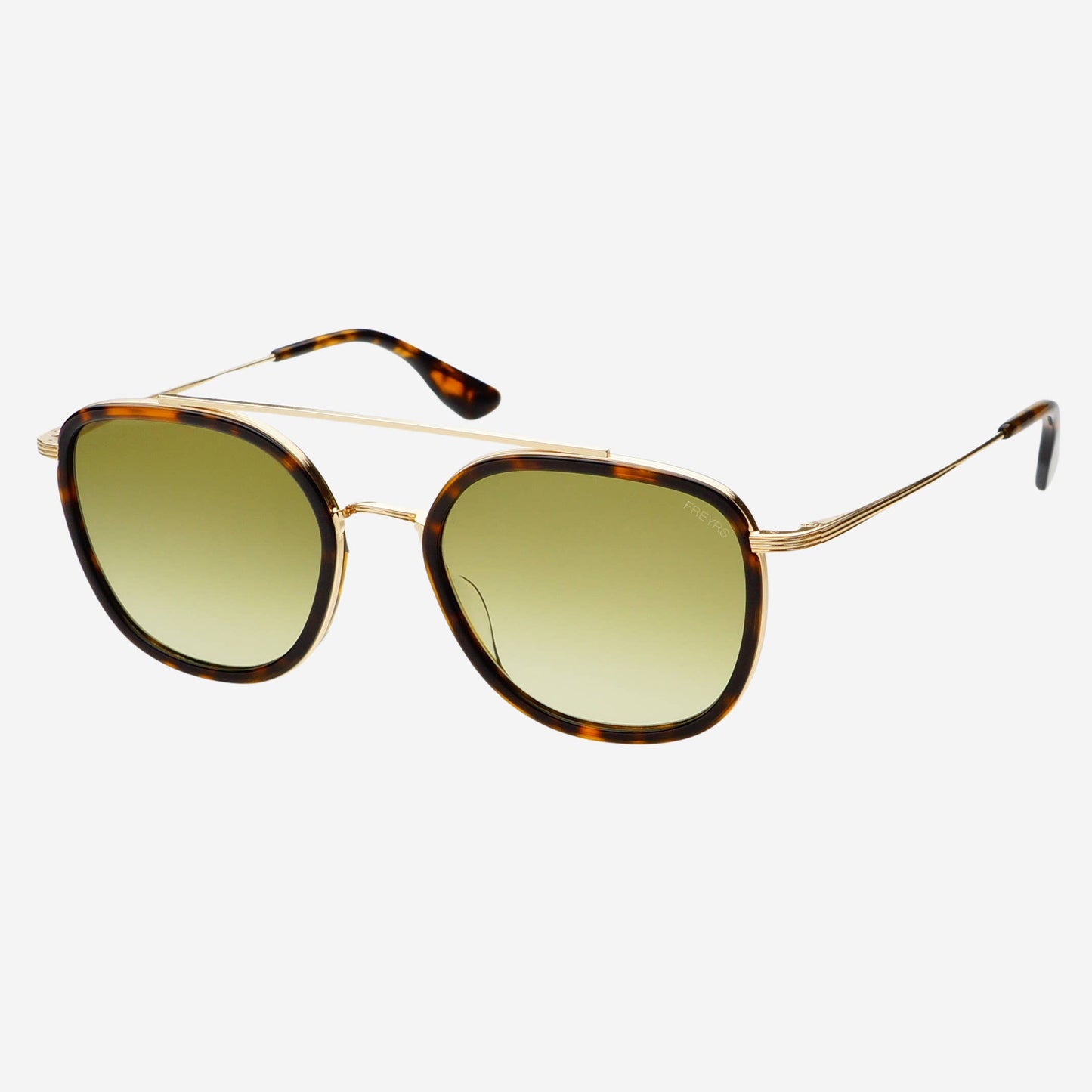 Weston Acetate Round Mens Sunglasses - Tortoise / Fade Green