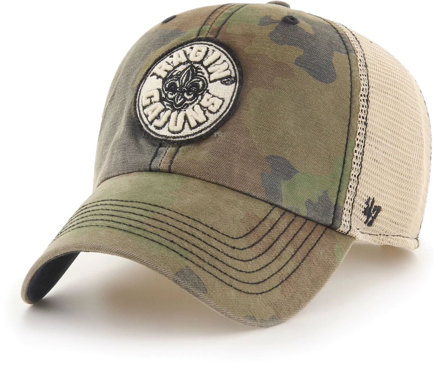 Ragin' Cajuns Camo Burnett Clean Up Adjustable Hat