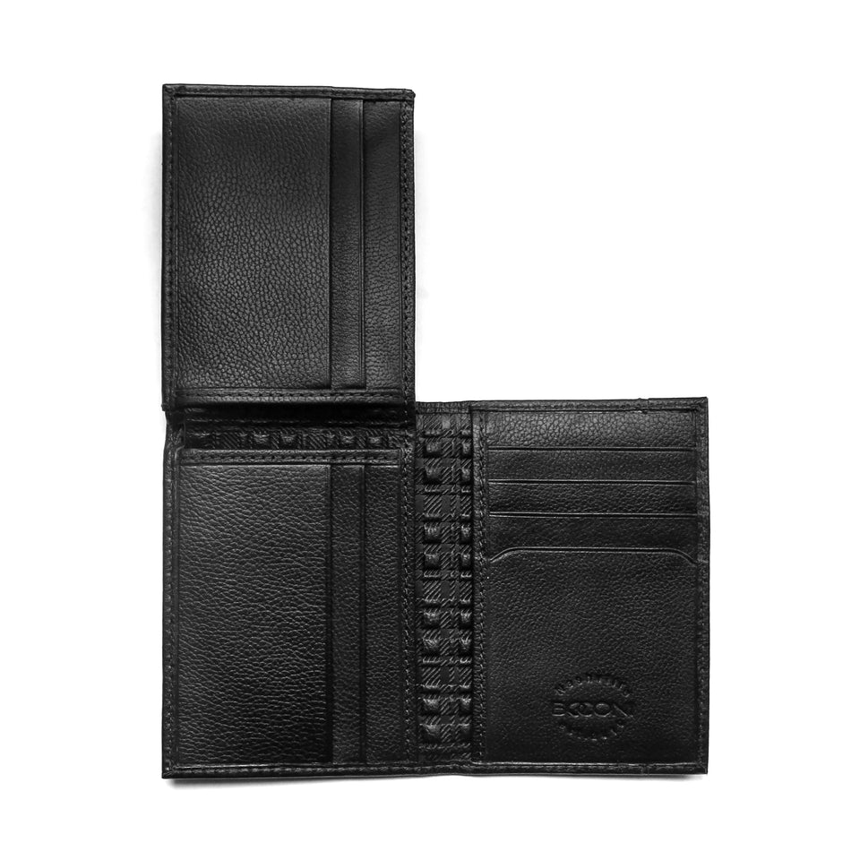 Garth L-Fold Leather Wallet - Black