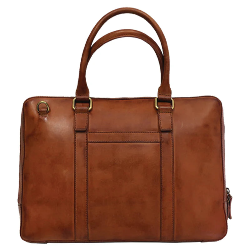 Darius Slim Laptop Briefcase - Brown