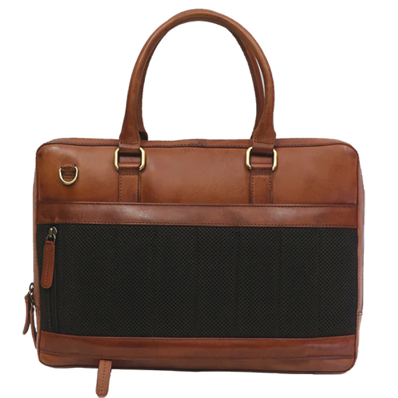 Darius Slim Laptop Briefcase - Brown