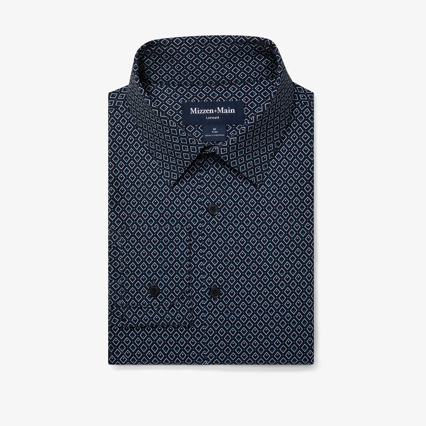 Leeward Dress Shirt - Navy Diamond