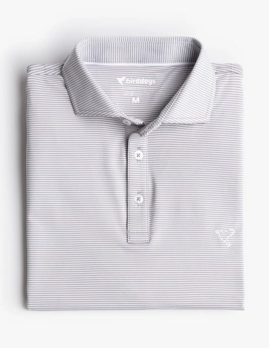 Birddogs Performance Polo - Gray Stripes