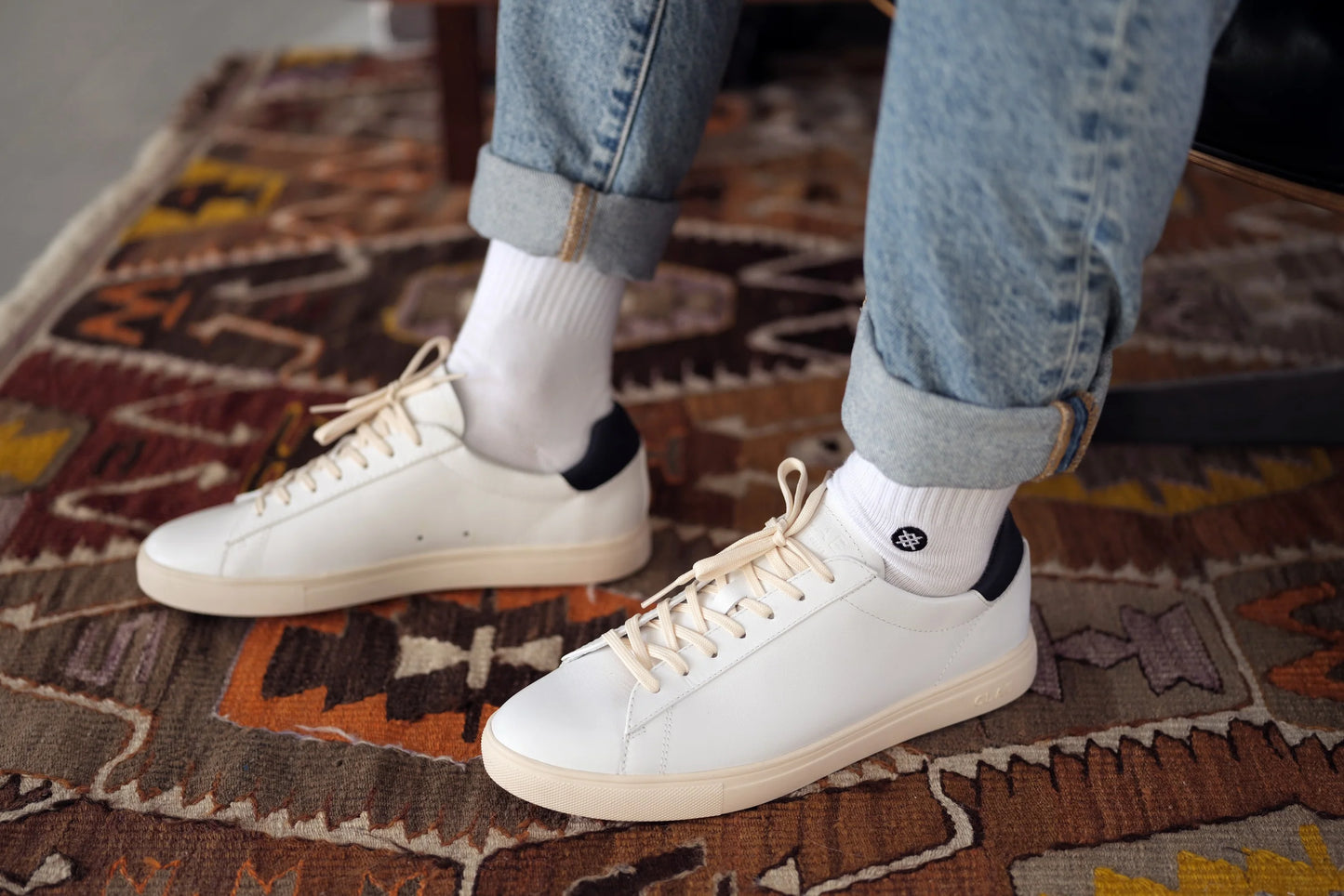 BRADLEY - White/Navy Leather
