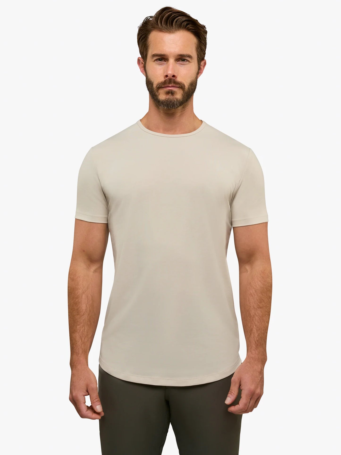 Cuts Curve-Hem Tee - Clay