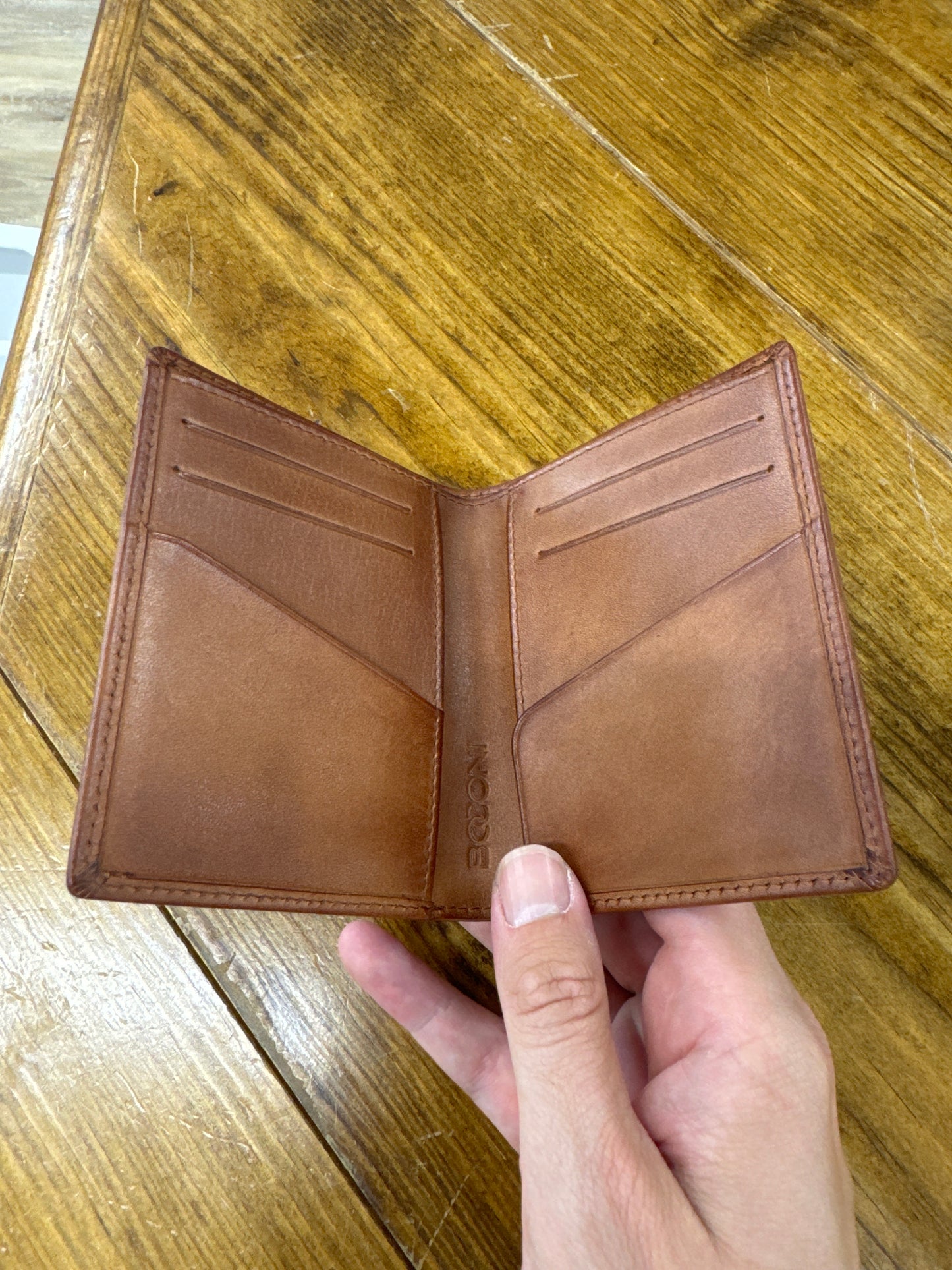 Leather Slim Card Case - Brown