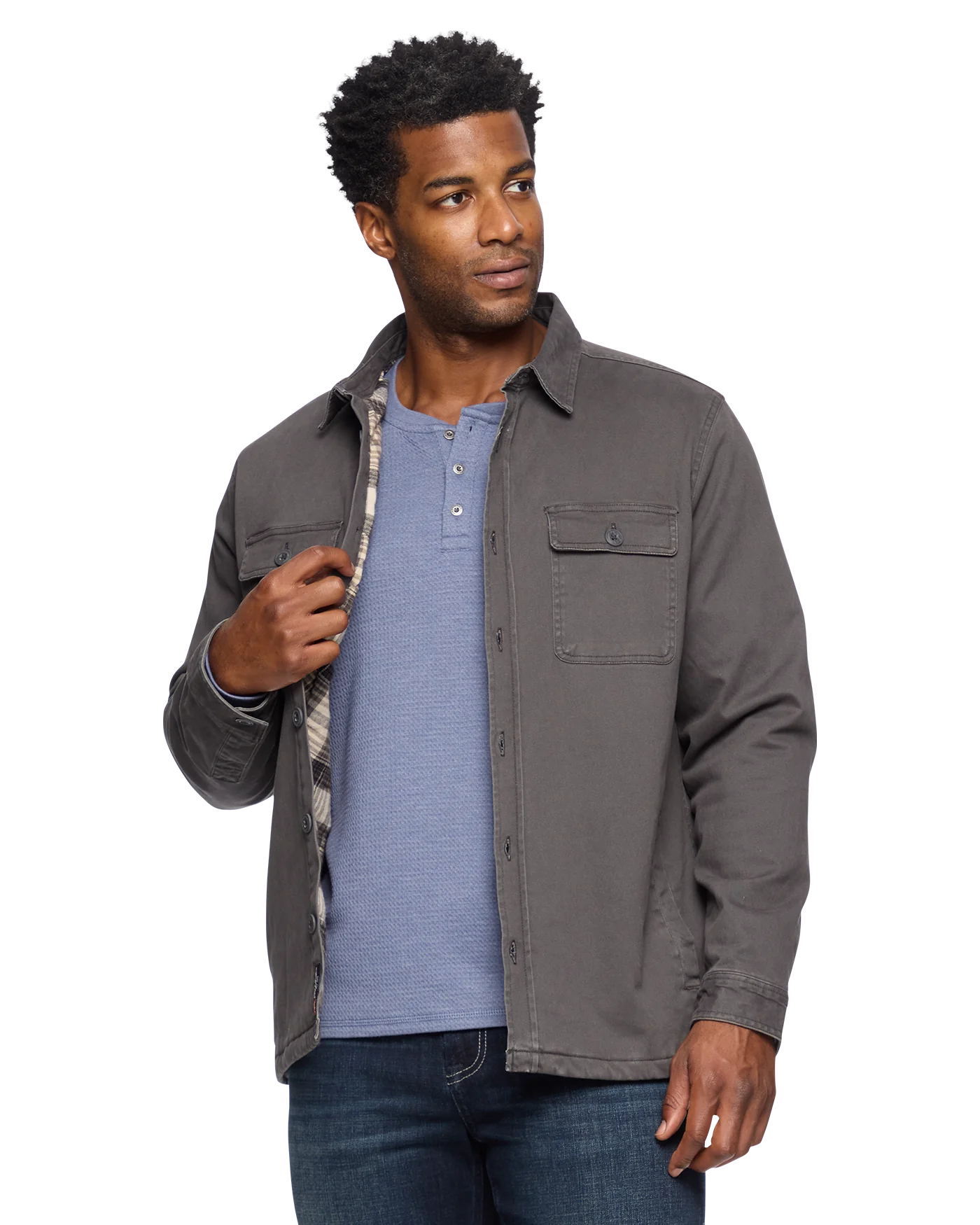 Dunn Flannel Lined Stretch Jacket - Charcoal