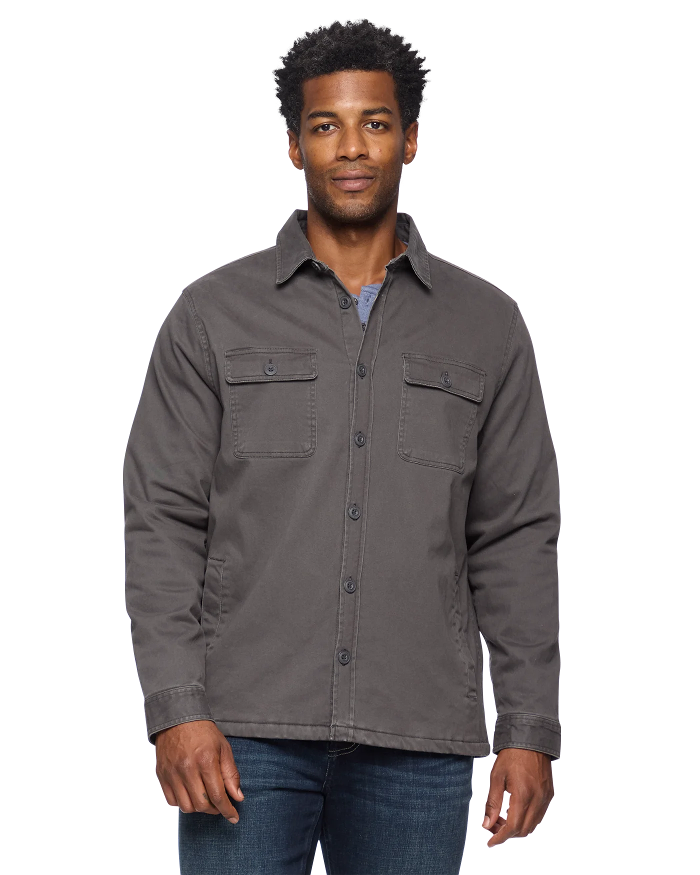 Dunn Flannel Lined Stretch Jacket - Charcoal