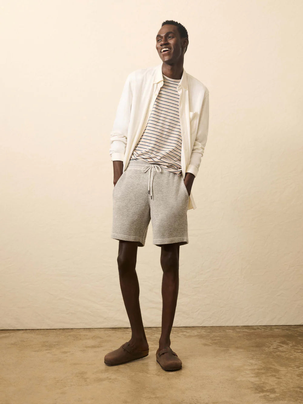 Faherty Whitewater Sweatshort - Grey Shell Loop