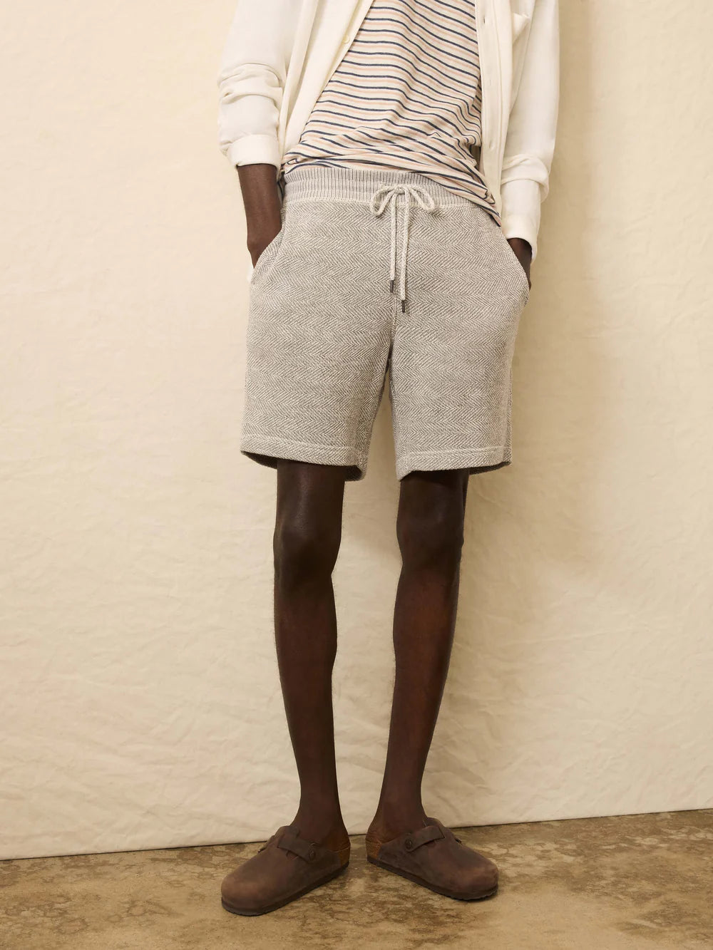 Faherty Whitewater Sweatshort - Grey Shell Loop