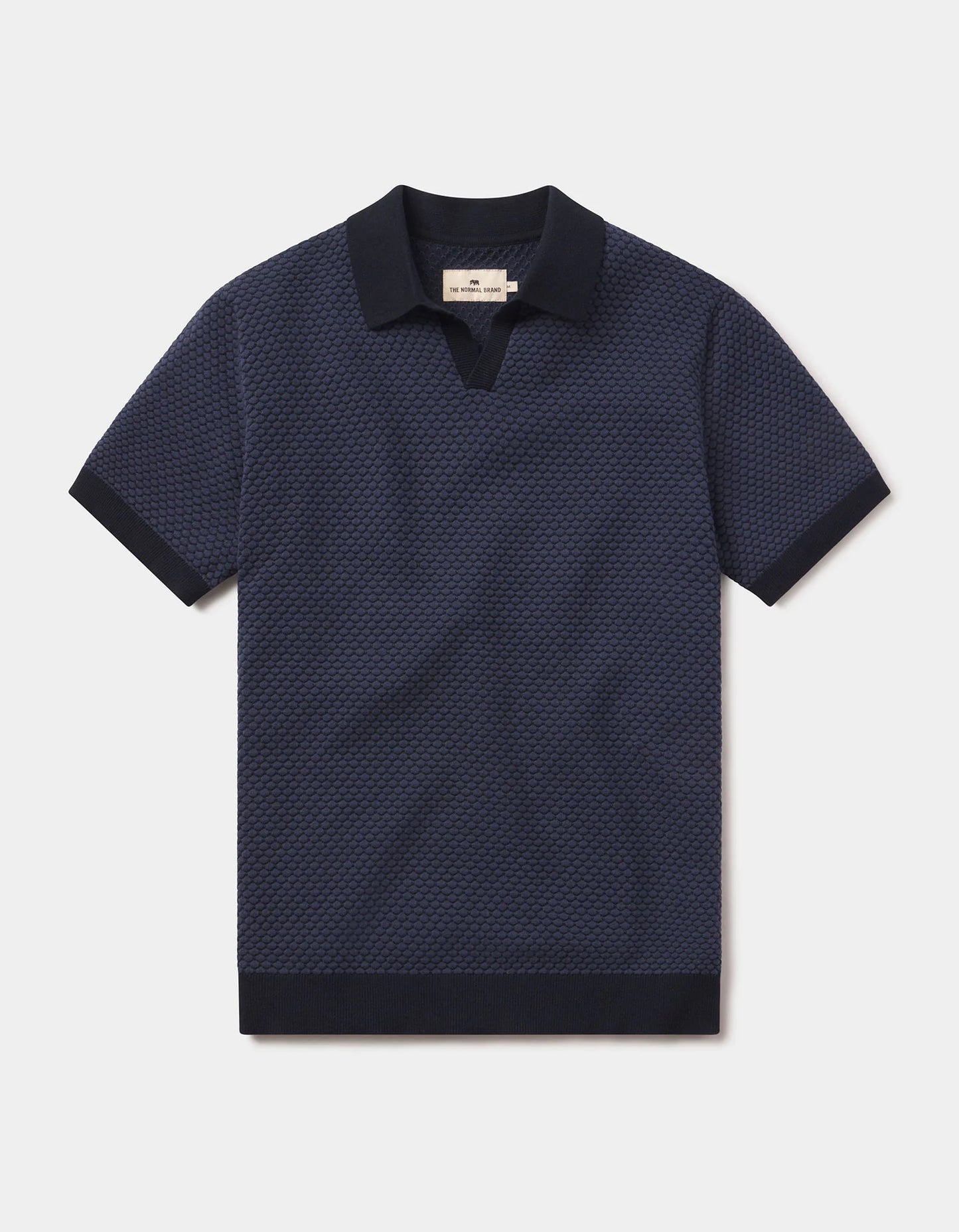 Robles Knit Jacquard Polo - Navy