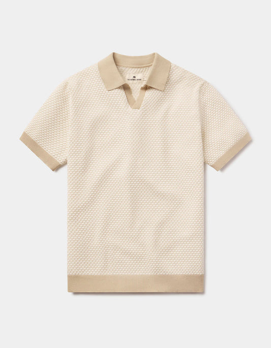 Robles Knit Jacquard Polo - Ivory