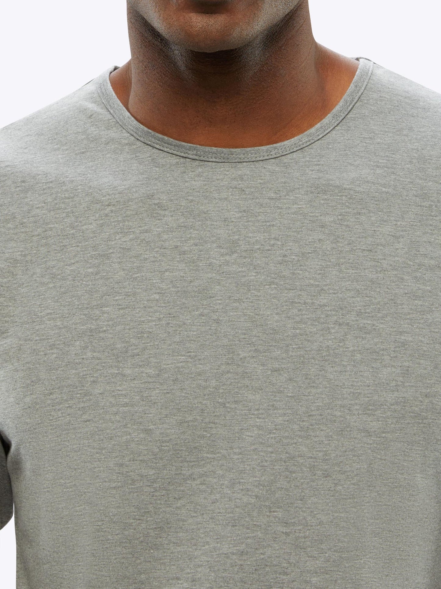 Long Sleeve Curve-Hem Tee - Heather Grey