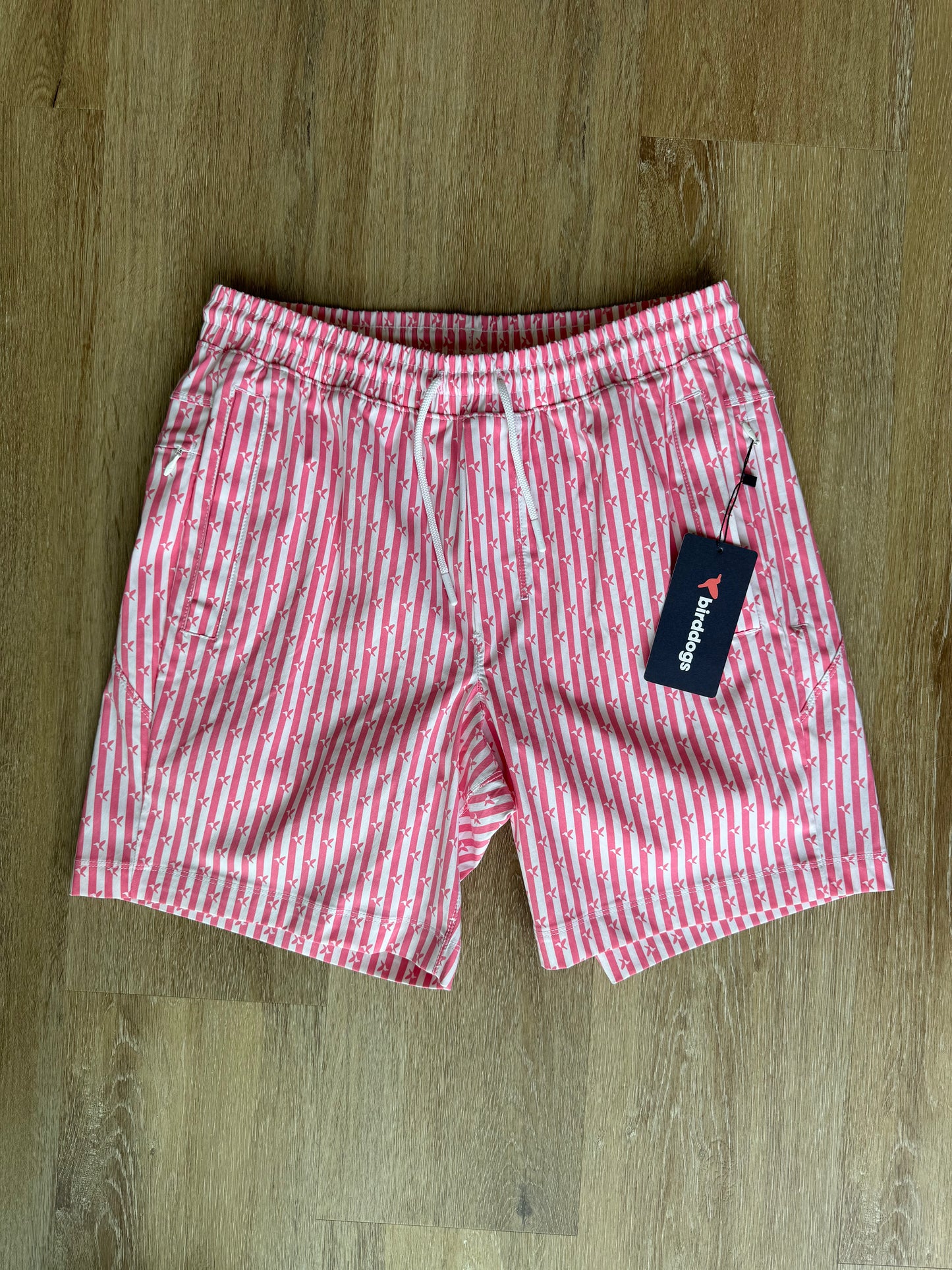 Birddogs Bathing Suit - Pink & White Stripes