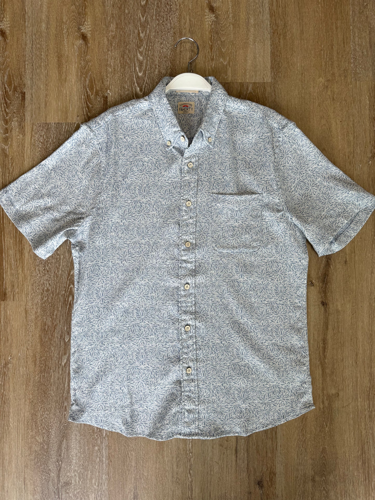 Short-Sleeve Breeze Shirt - Sky Blue Frond
