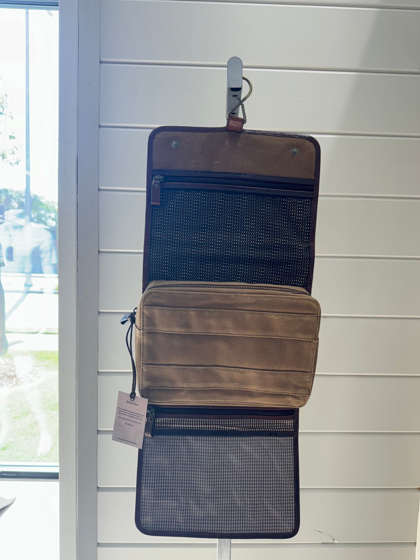 Waxed Canvas Hanging Travel Kit