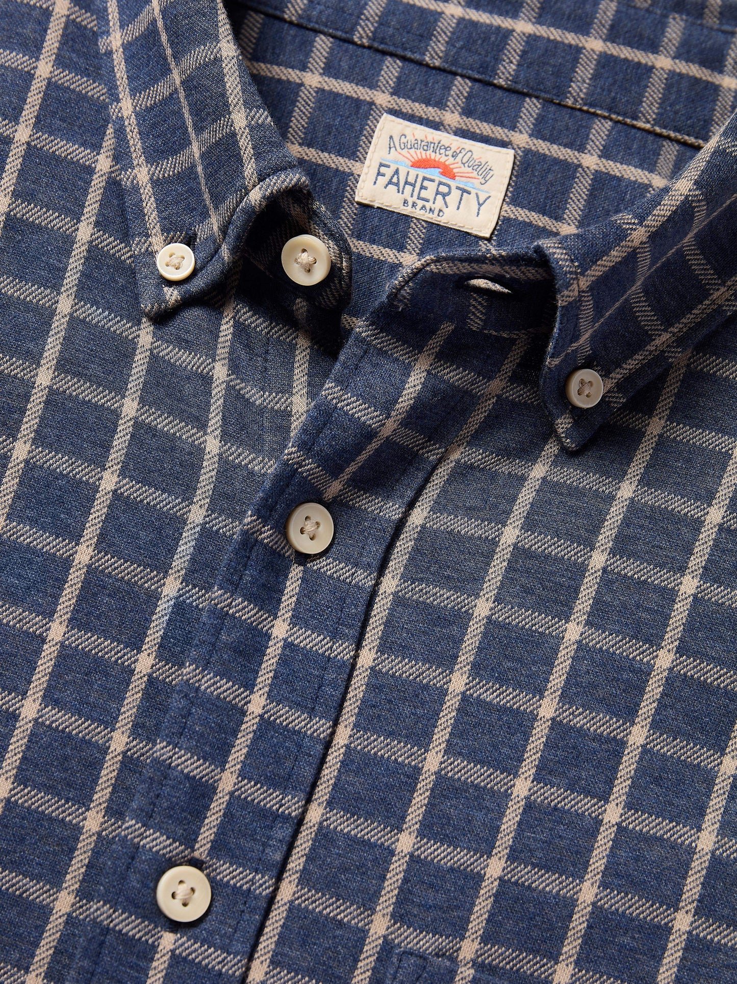 Faherty Coastline Knit Shirt in Twilight Check