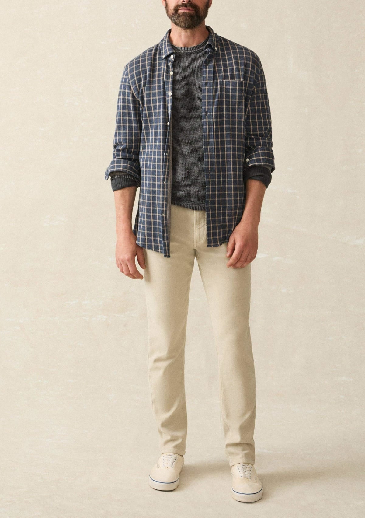 Faherty Coastline Knit Shirt in Twilight Check
