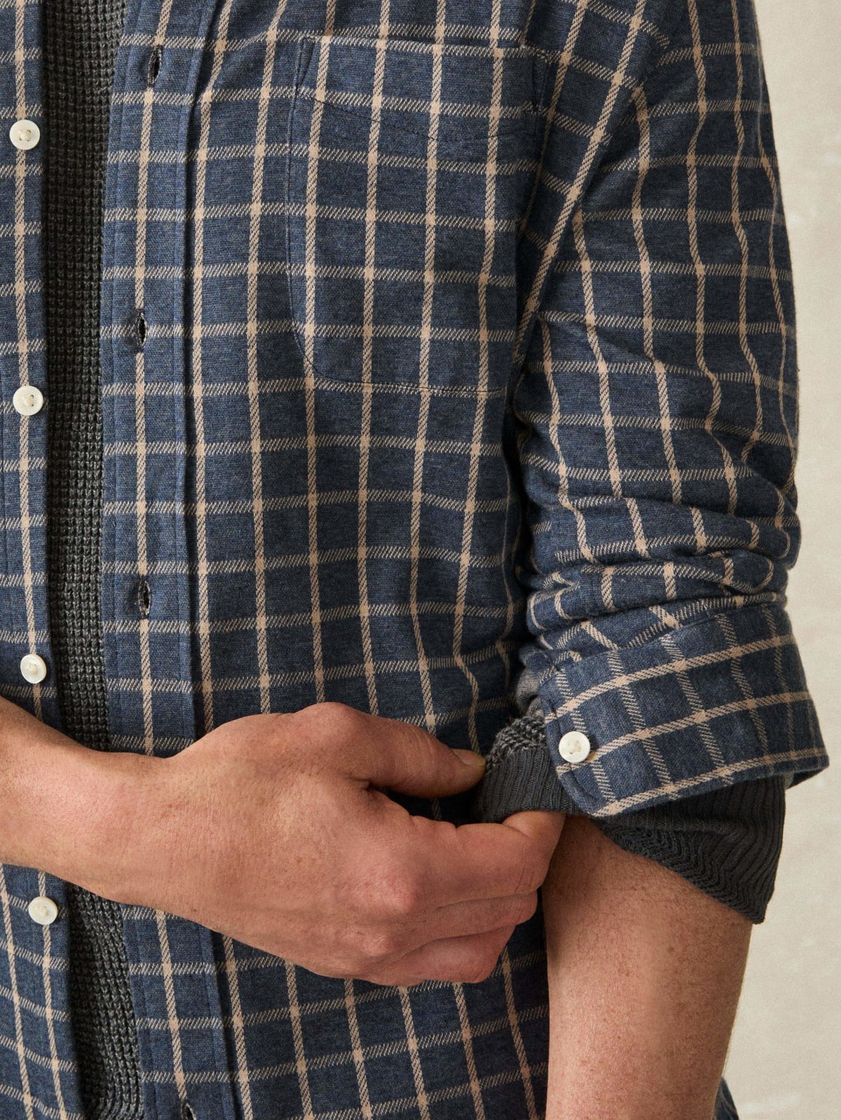 Faherty Coastline Knit Shirt in Twilight Check