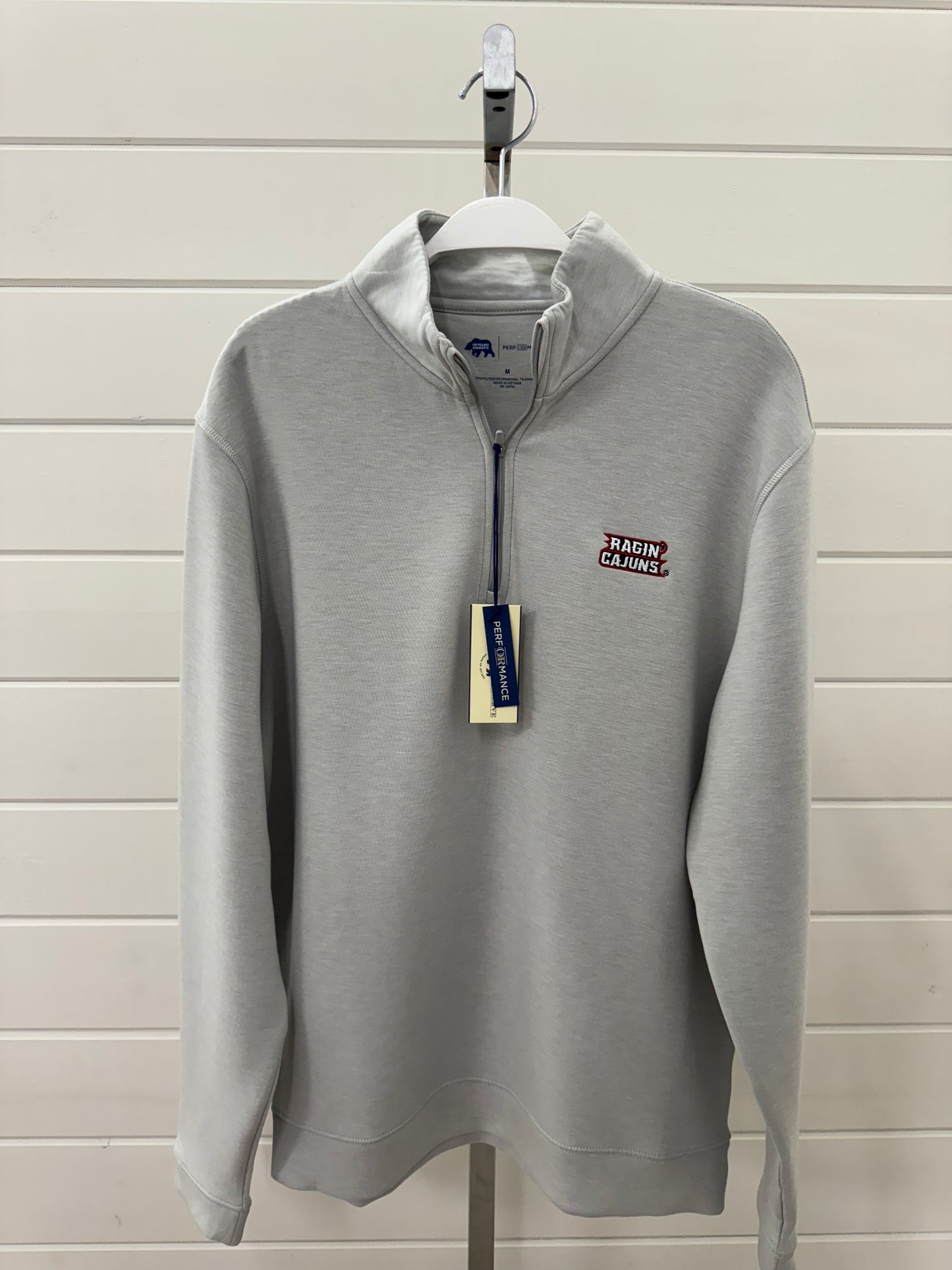 Ragin Cajuns Yeager Performance Pullover - Mirage Grey