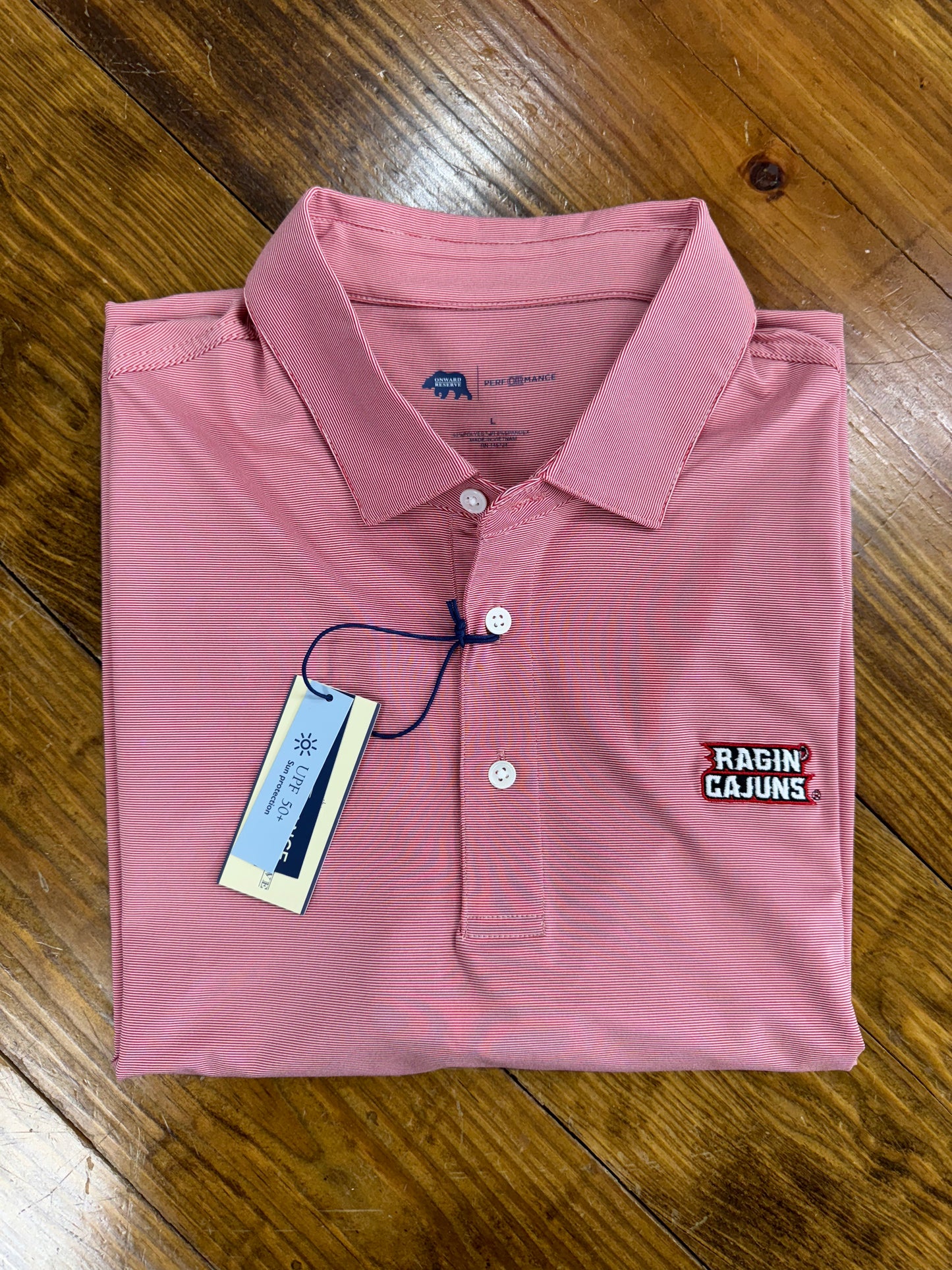 Ragin Cajun Hairline Stripe Performance Polo