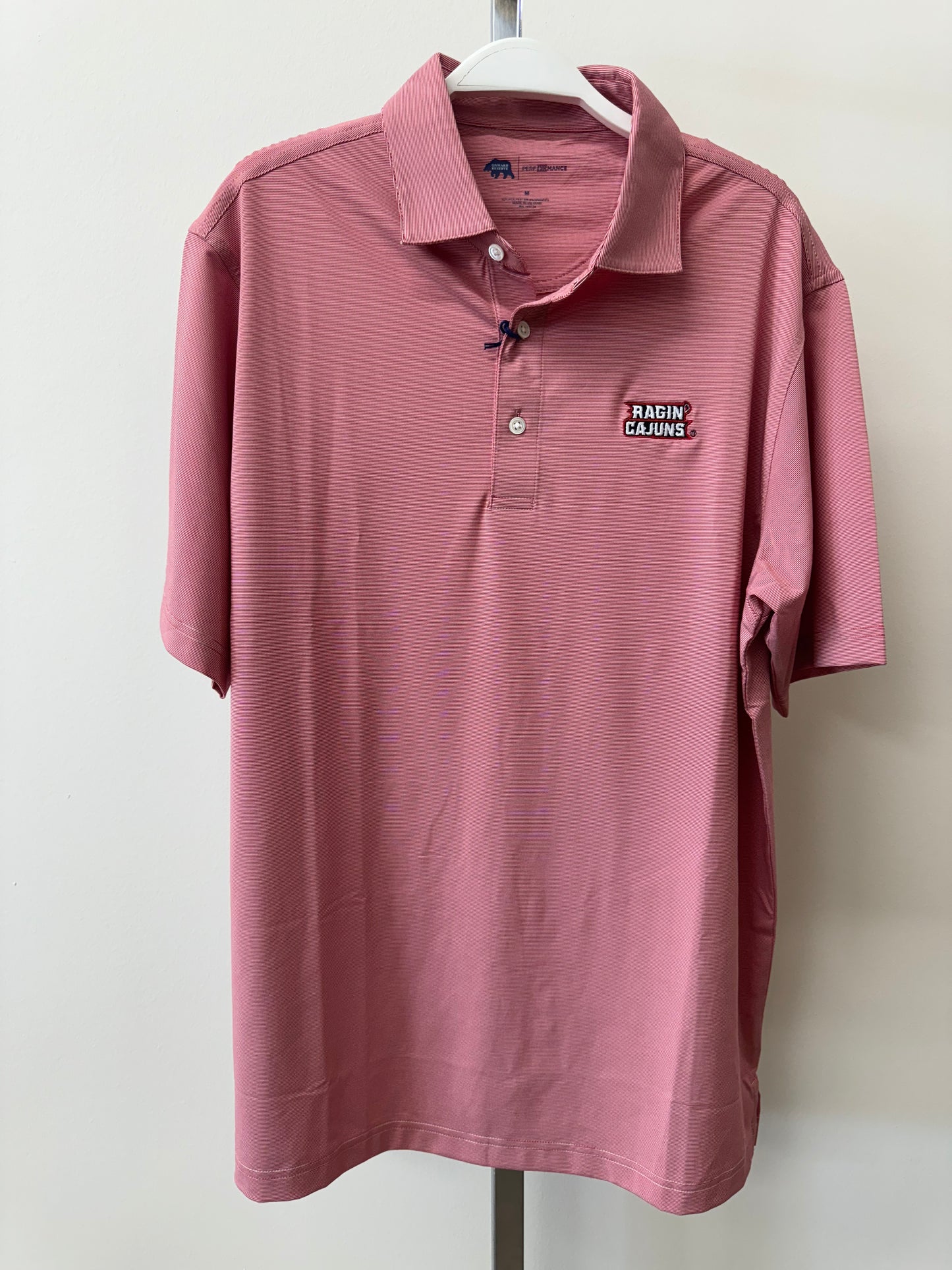 Ragin Cajun Hairline Stripe Performance Polo