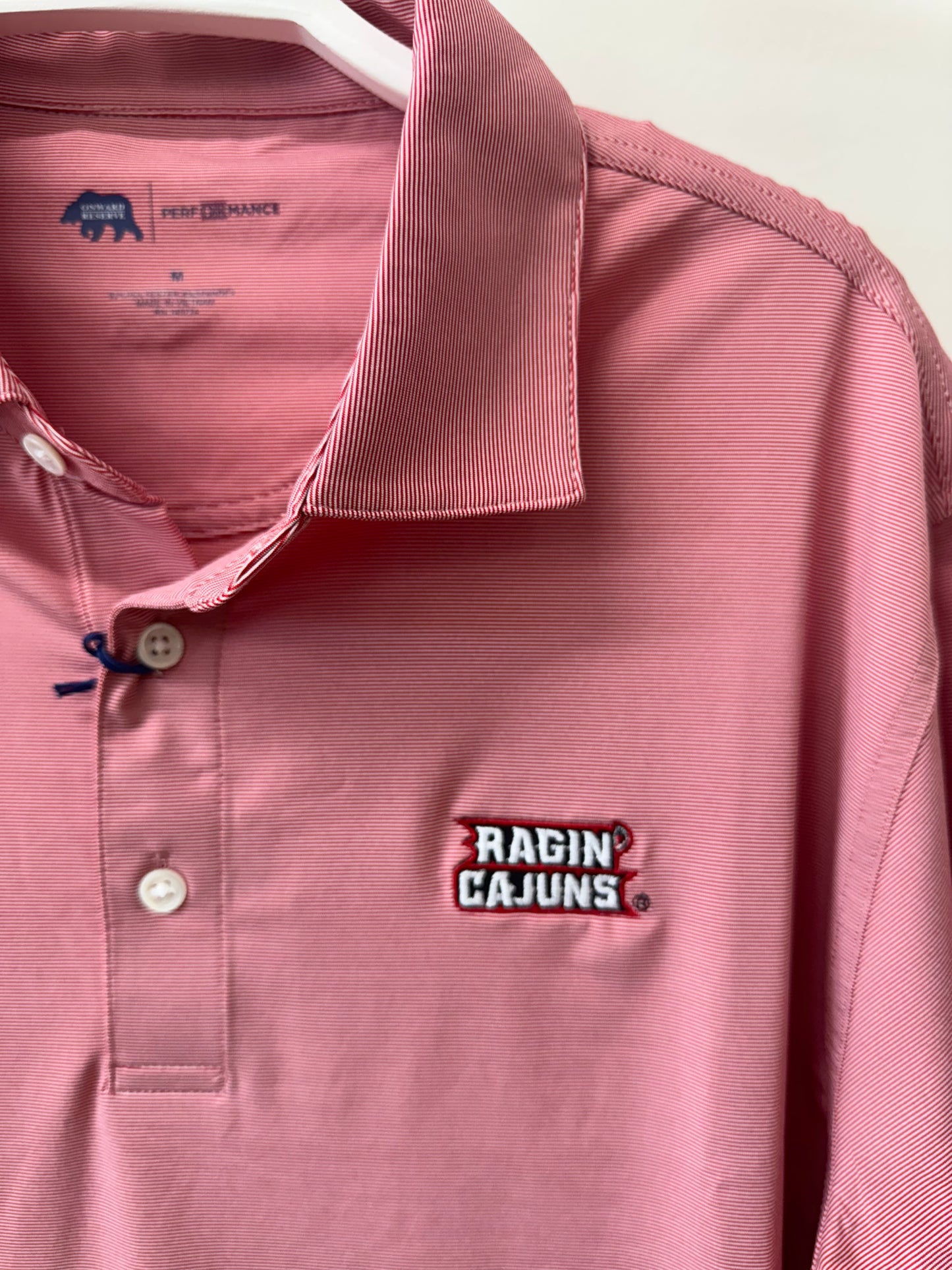 Ragin Cajun Hairline Stripe Performance Polo