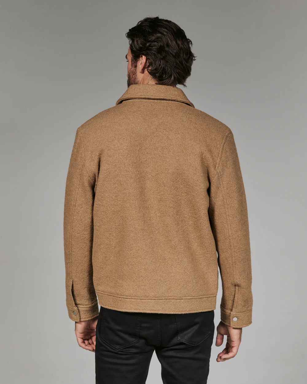 Boucle Zip Jacket - Tan