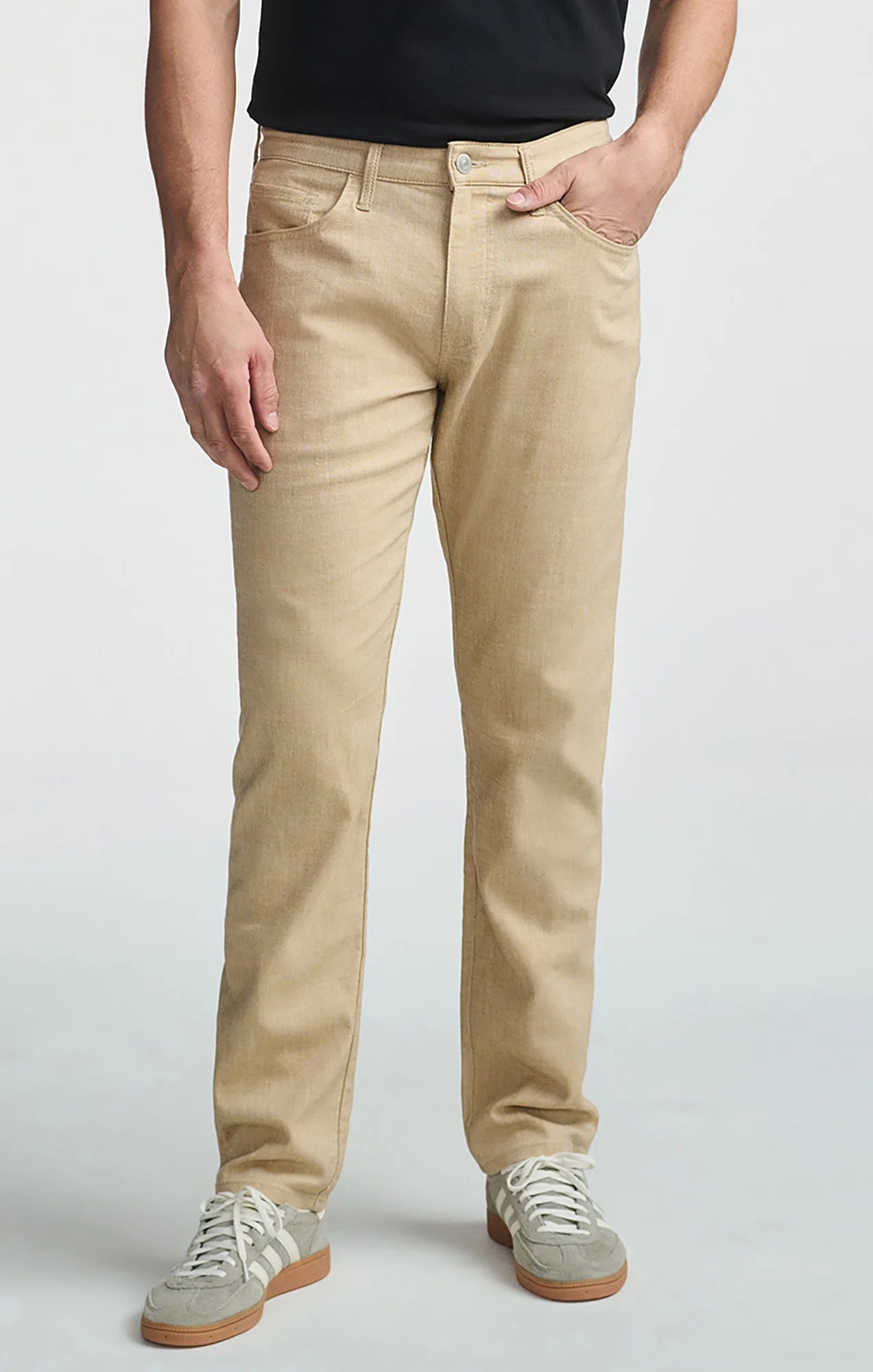 Marcus Slim Straight Leg Pants - Beige Linen
