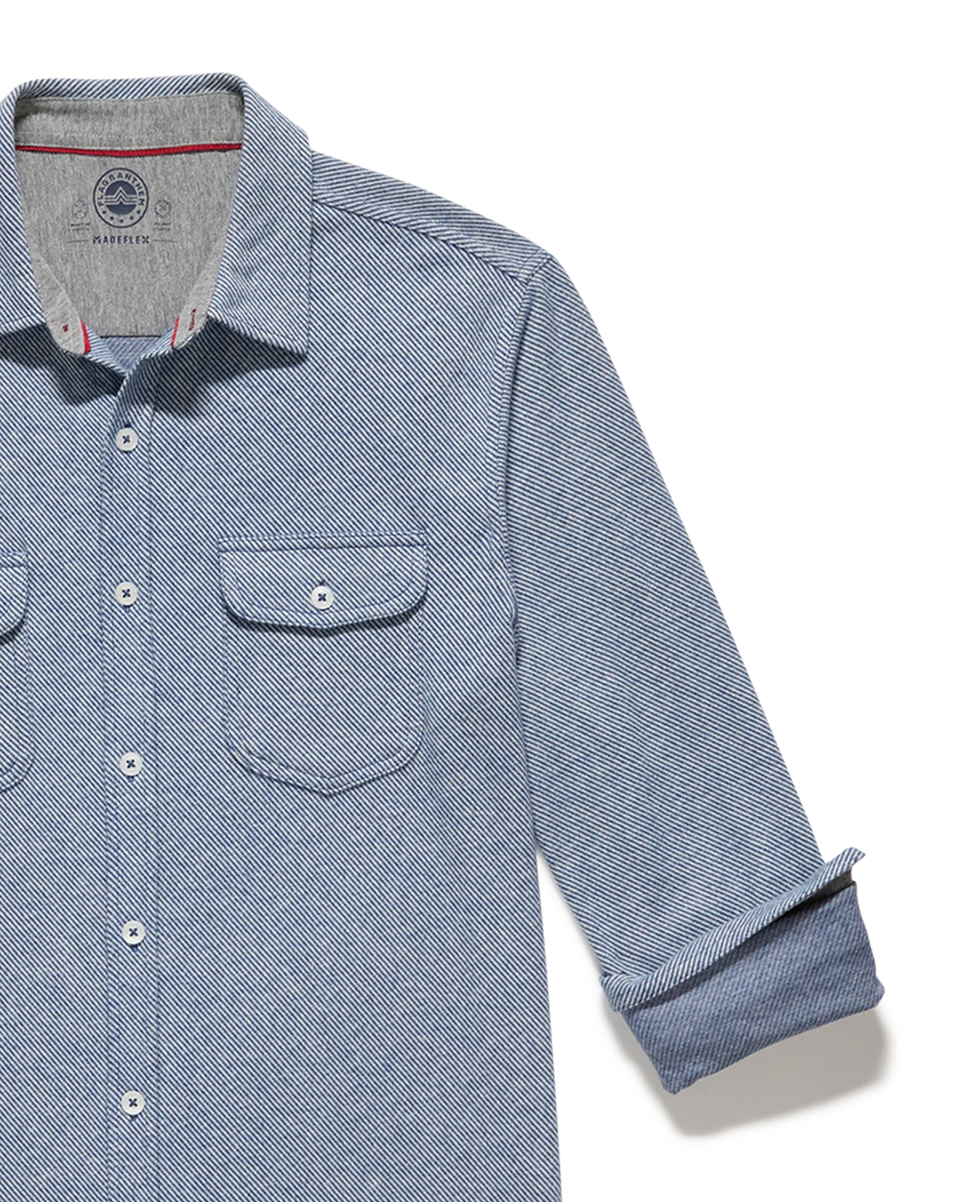 Madeflex Stretch Knit Flannel Shirt - Light Blue