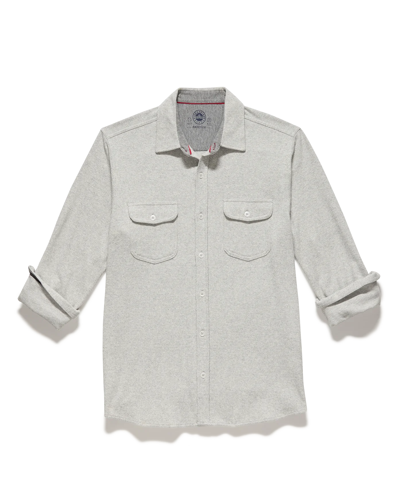 Madeflex Stretch Knit Flannel Shirt - Light Grey