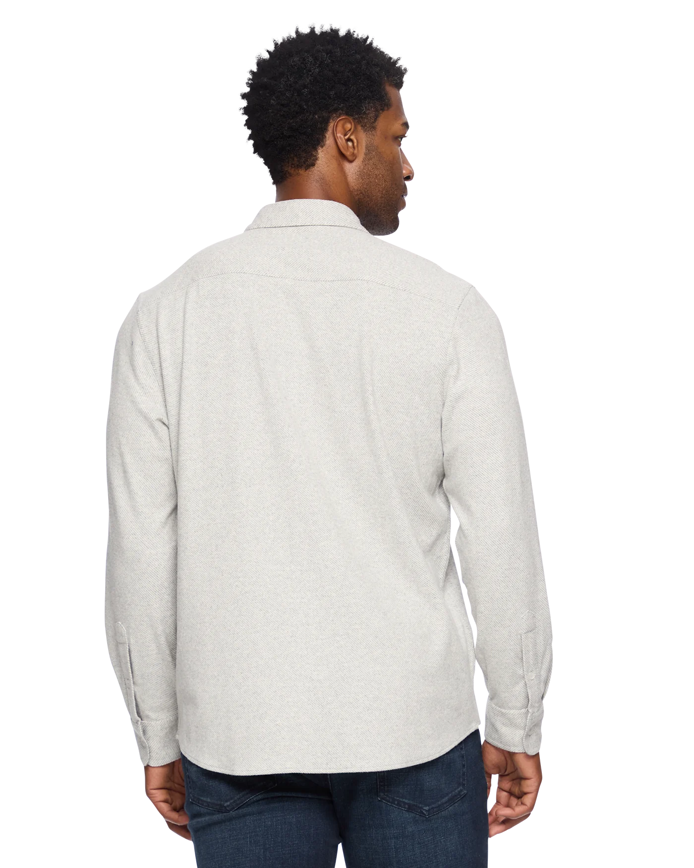 Madeflex Stretch Knit Flannel Shirt - Light Grey