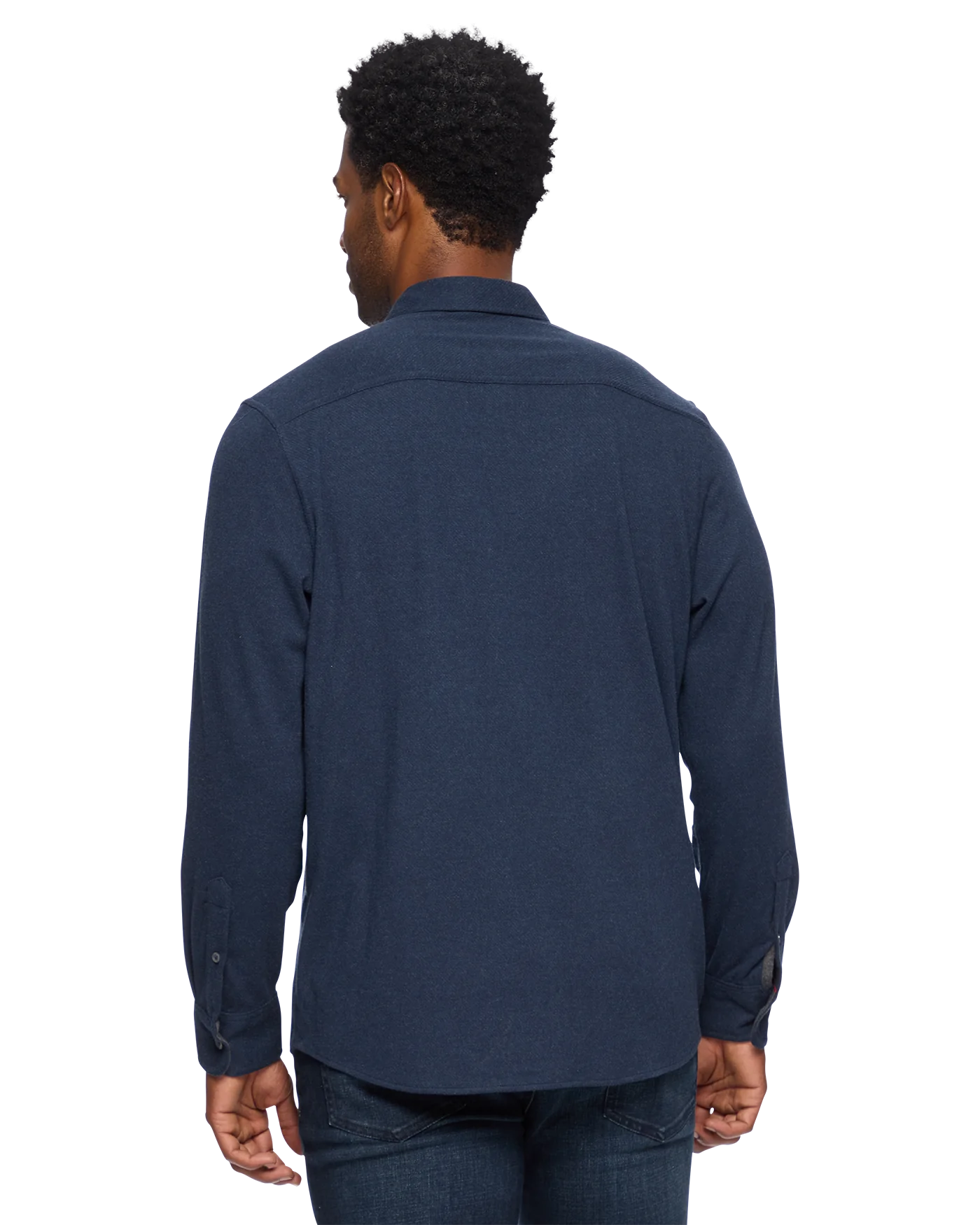 Madeflex Stretch Knit Flannel Shirt - Navy