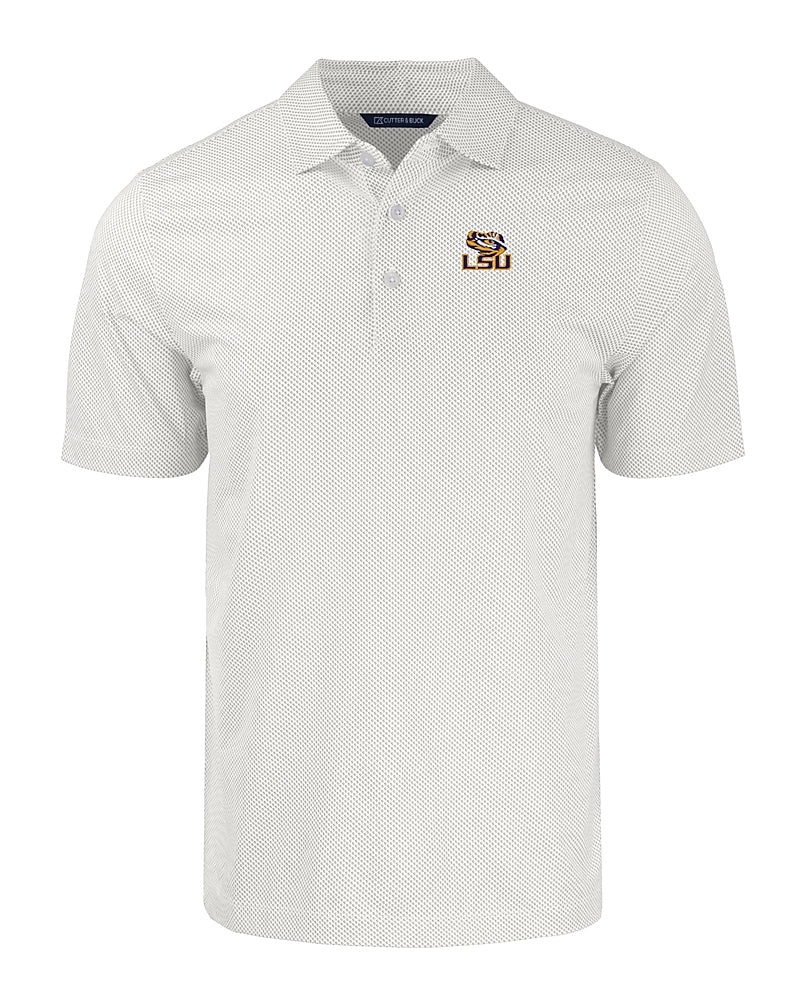LSU Tigers Symmetry Print Mens Polo - White