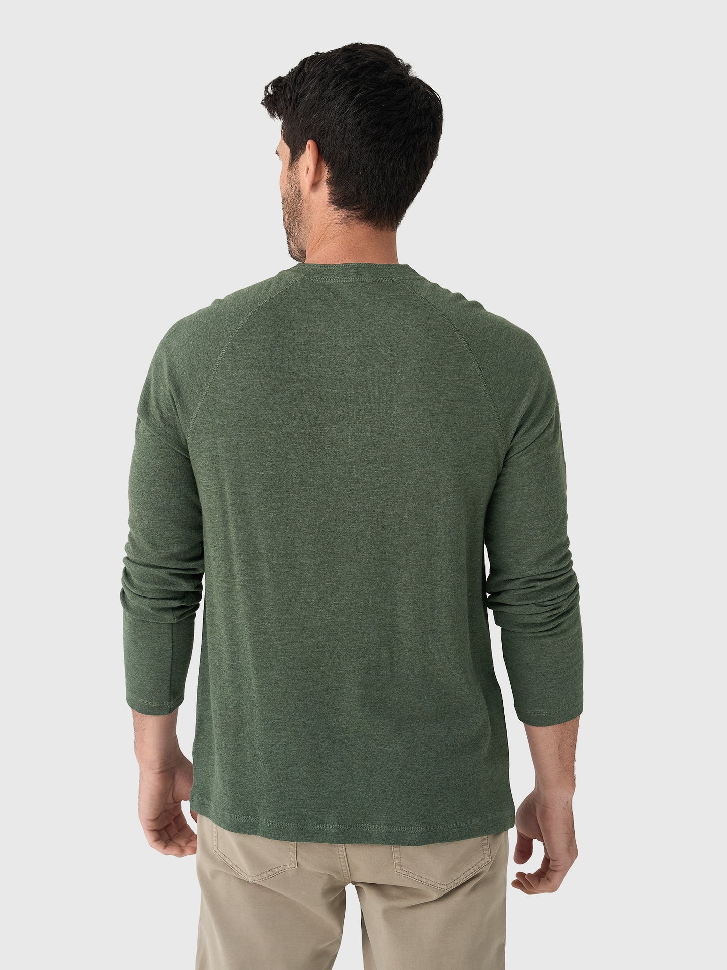 Long-Sleeve Cloud Henley - Deep Fern Heather