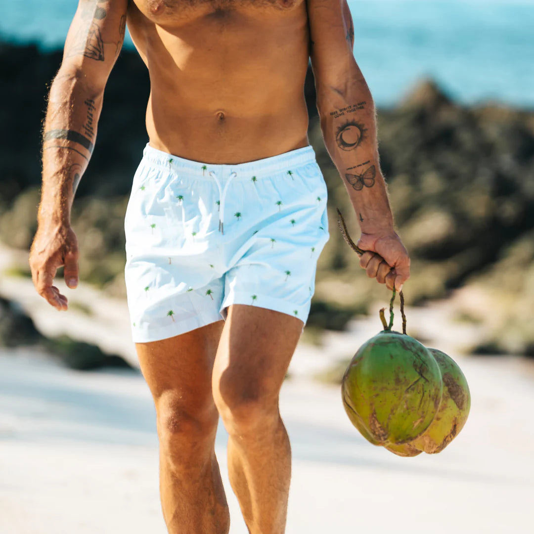 Palm Stripes Swim Trunk