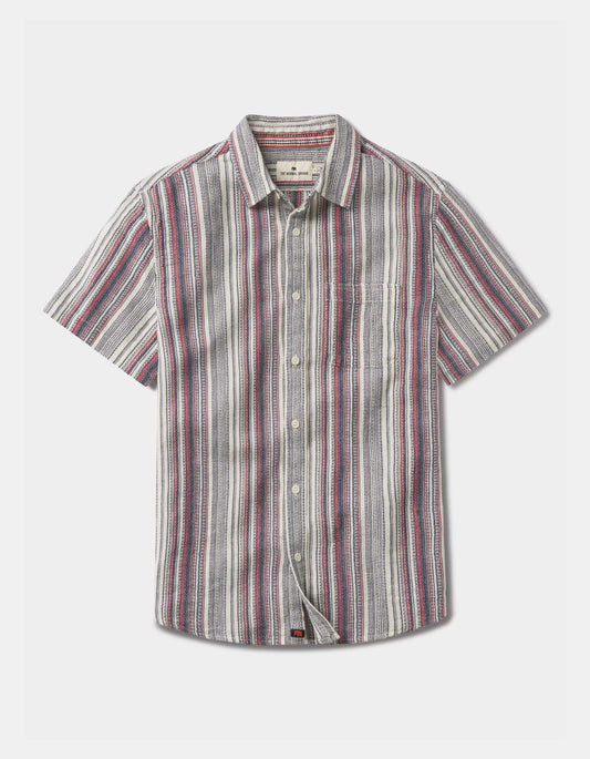 Freshwater Short Sleeve Button Up Shirt - Americana Stripe