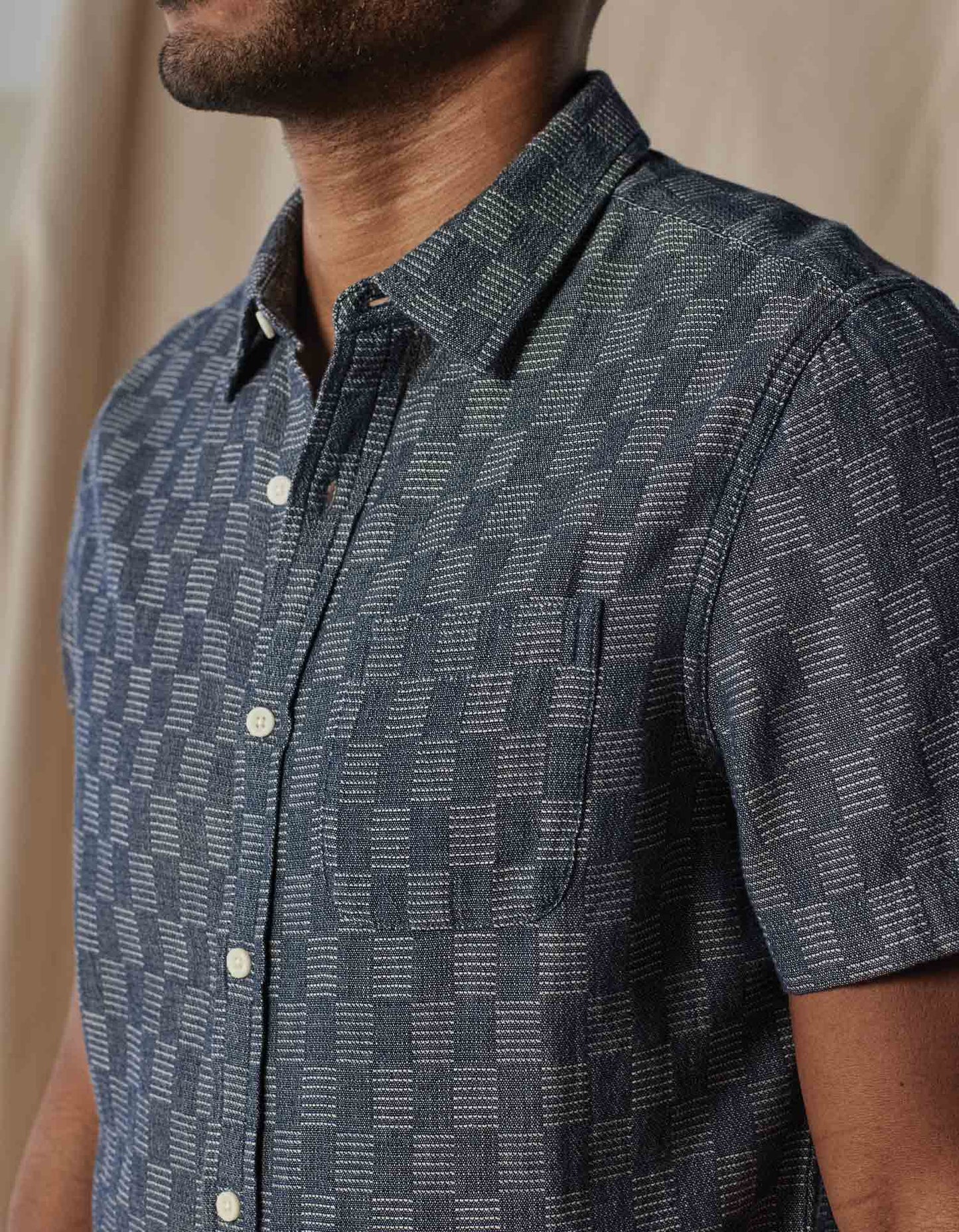 Freshwater Short Sleeve Button Up Shirt - Summer Navy Check