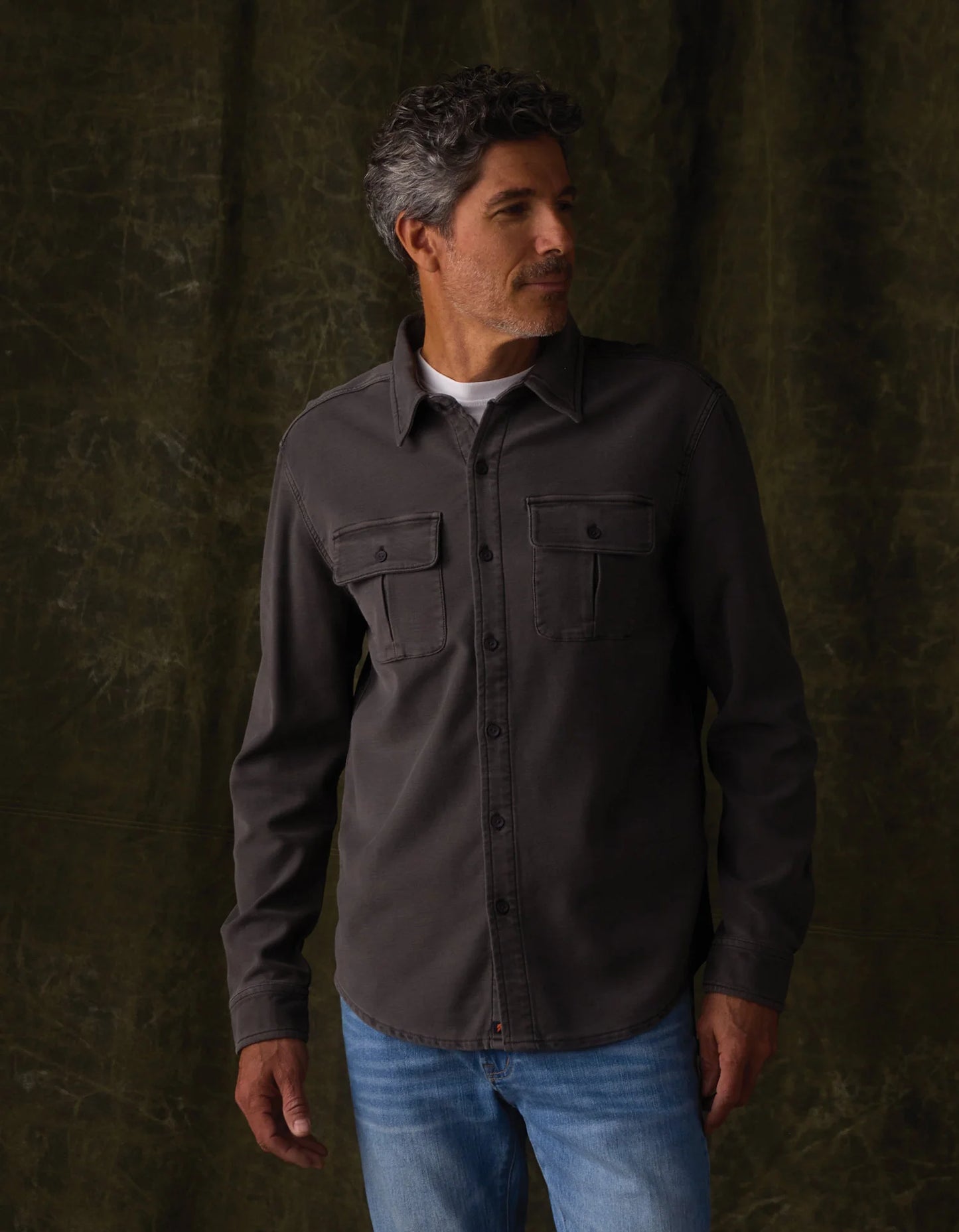 Comfort Terry Shirt Jacket - Steel