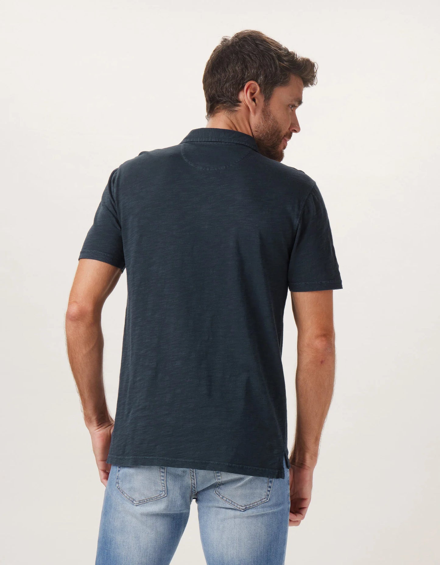 Vintage Slub Pocket Polo - Navy