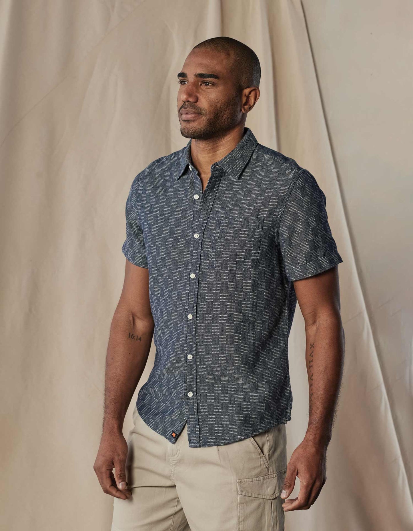 Freshwater Short Sleeve Button Up Shirt - Summer Navy Check