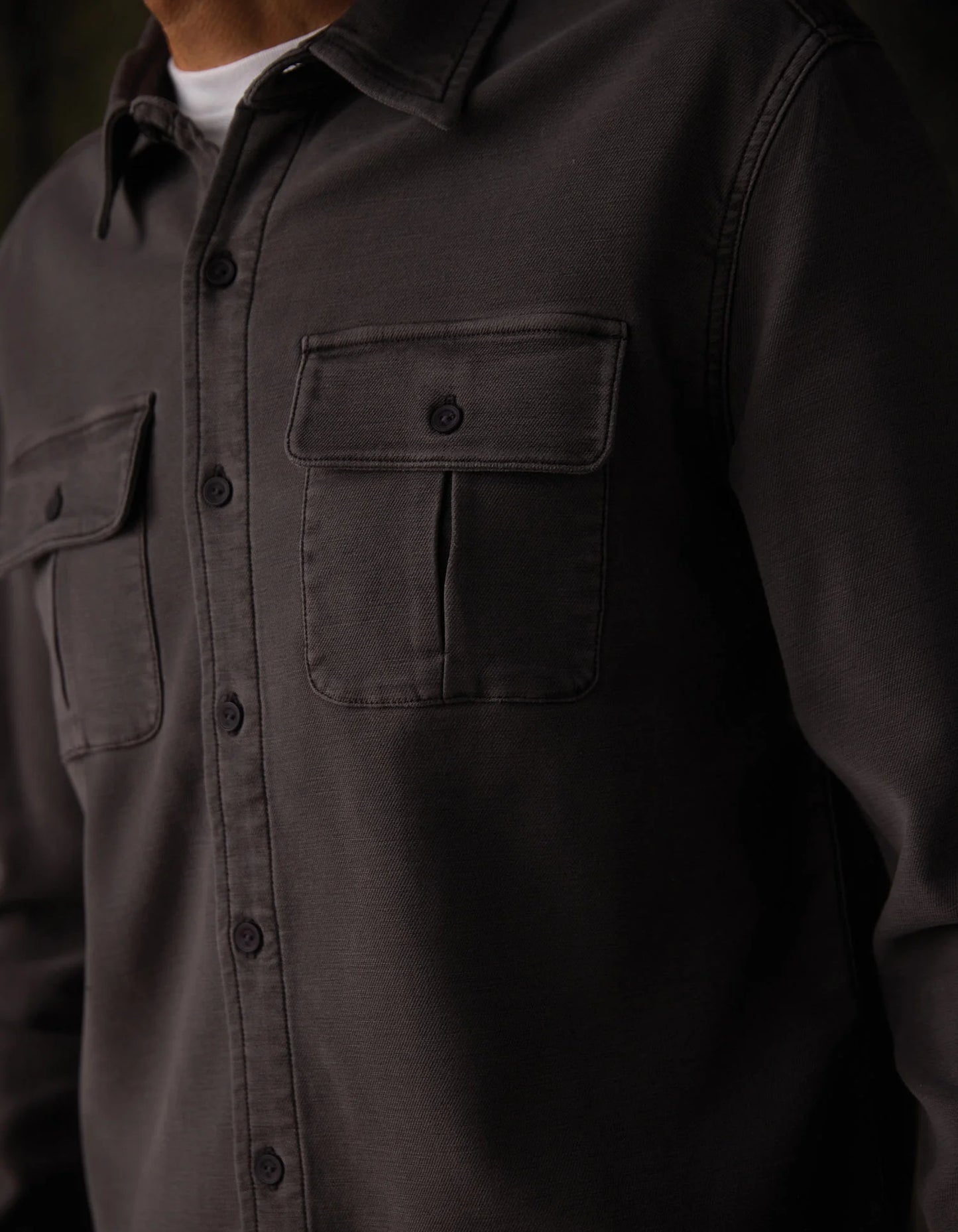 Comfort Terry Shirt Jacket - Steel