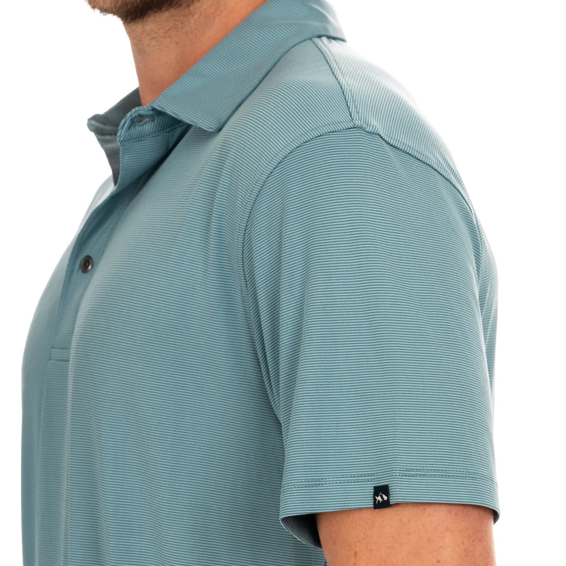 Runnel Stripe Performance Polo - Ranger Blue