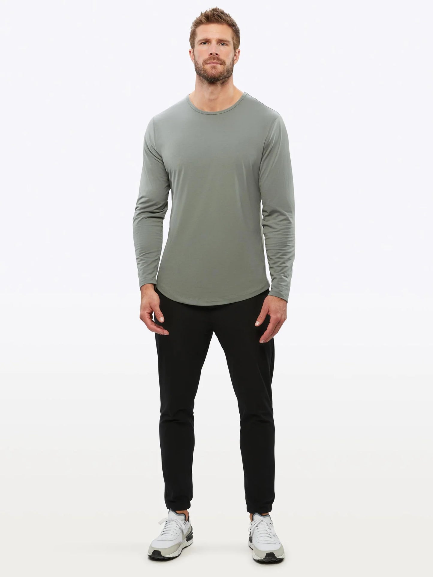Long Sleeve Curve-Hem Tee - Sage