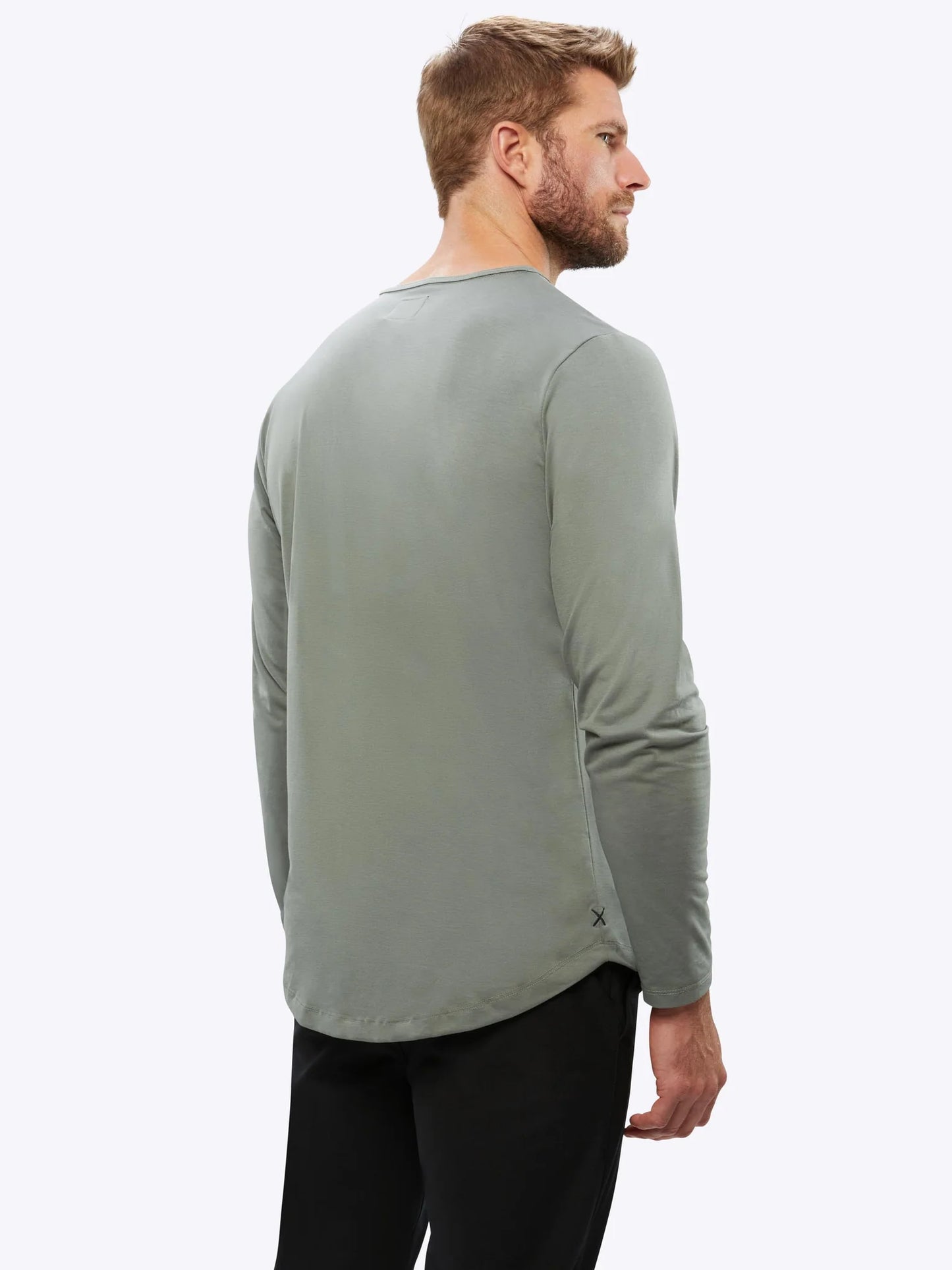 Long Sleeve Curve-Hem Tee - Sage